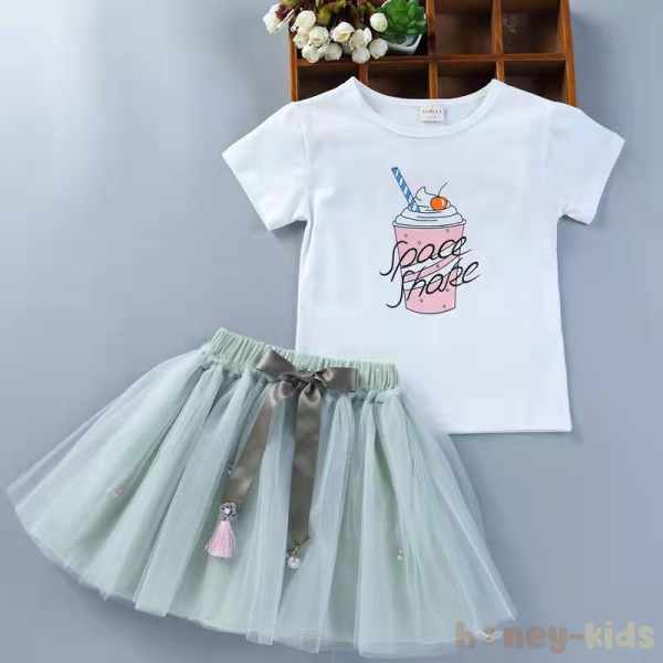 アイスクリーム/Tシャツ+グリーン/スカート