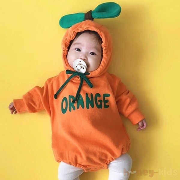 オレンジ/ロンパース/単品