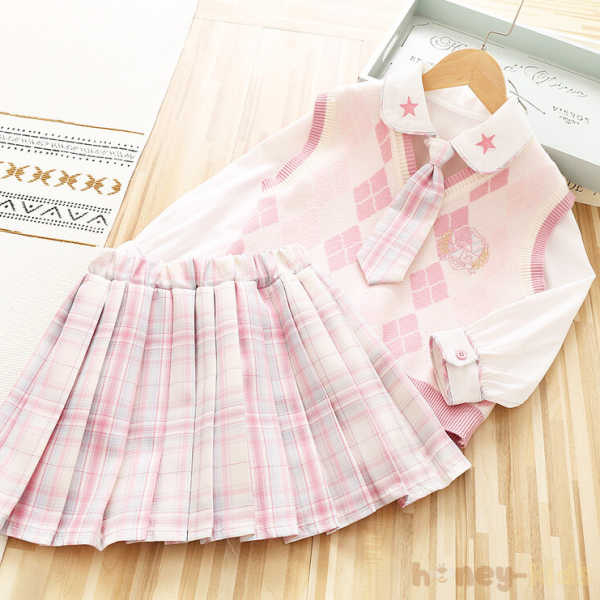 ピンク/シャツ+スカート
