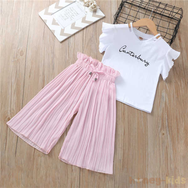 ホワイト/Tシャツ+ピンク/パンツ